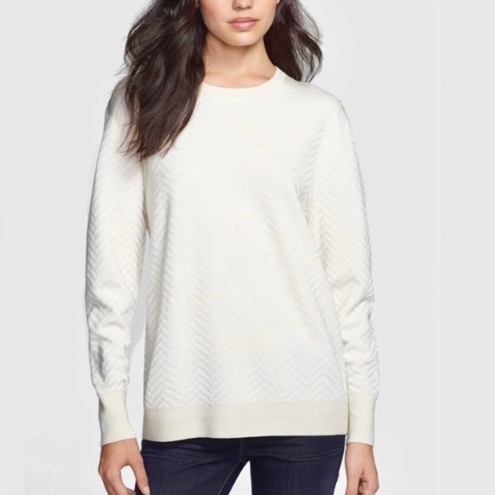 Theory Women's Cream Crew Neck Sweater